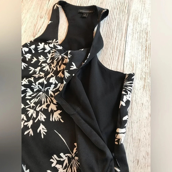Banana Republic Floral Racerback Sleeveless Pleated Hem Drop Waist Dress Sz 2 - Picture 7 of 12
